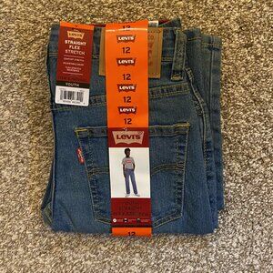 NWT Levi’s 514 Youth Boys Jeans Size 12 Straight Flex Stretch Adjustable Waist